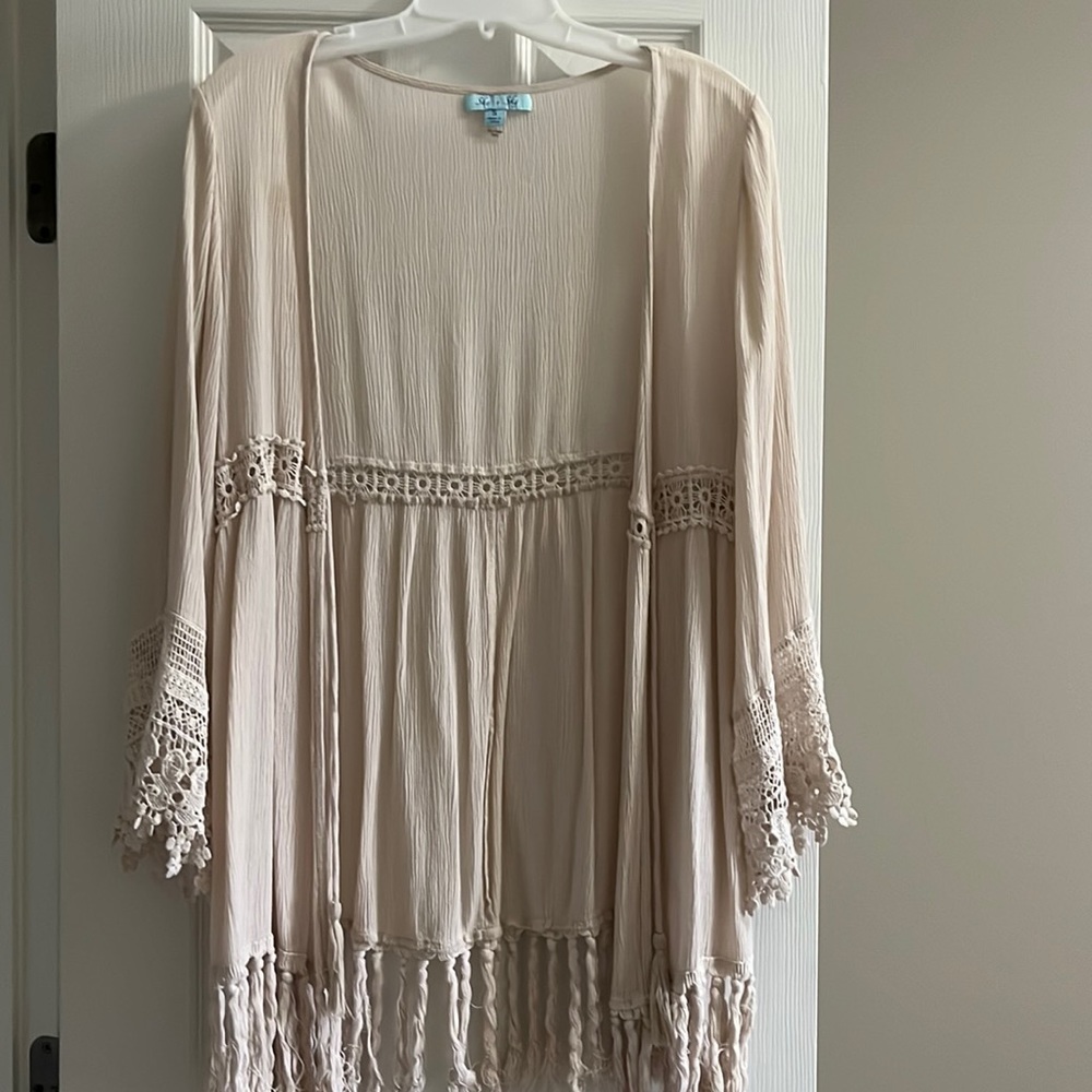 Light colored cardigan